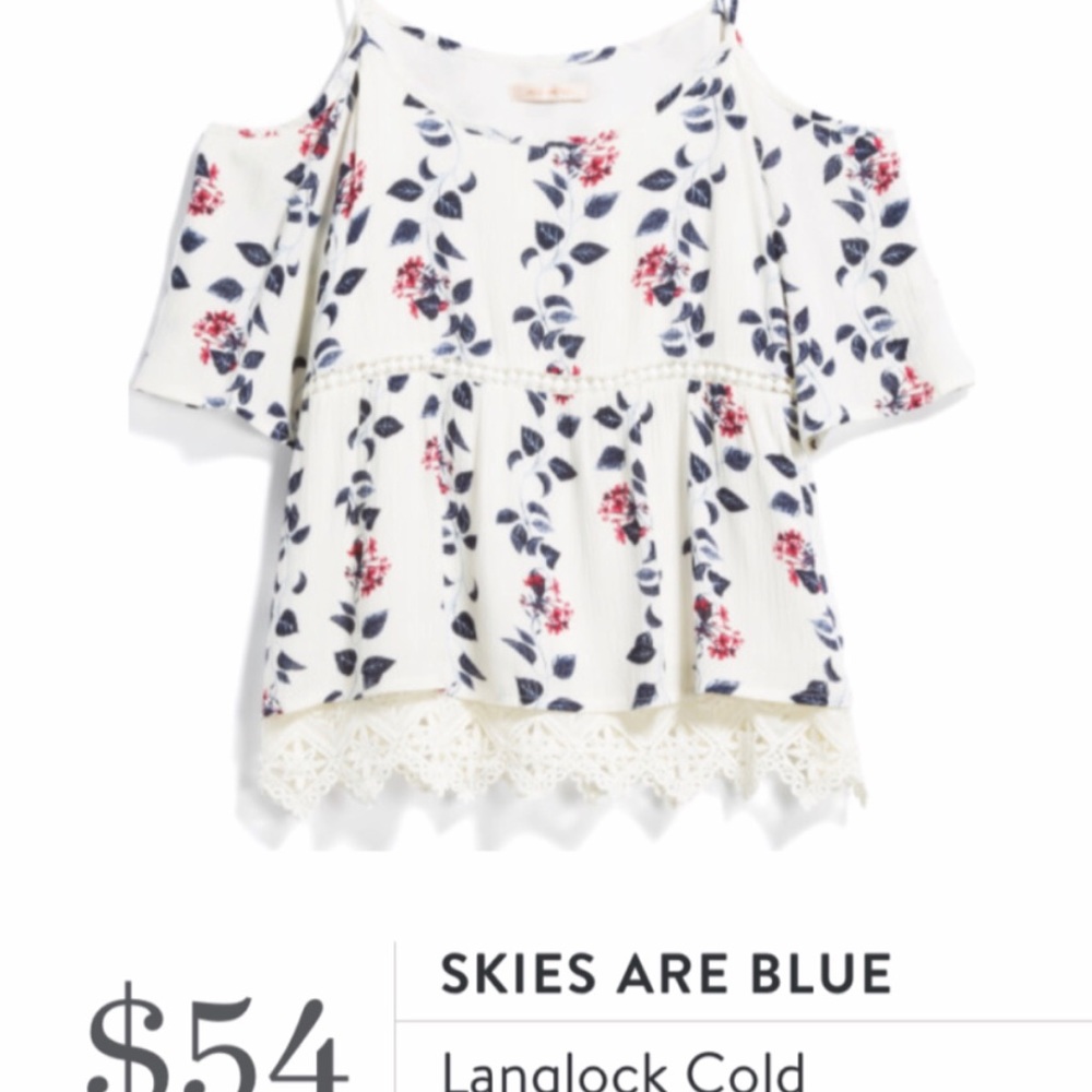 Stitch fix Skies are Blue off the shoulder top